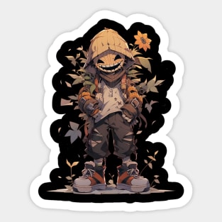 Cute Scarecrow Halloween Design Sticker